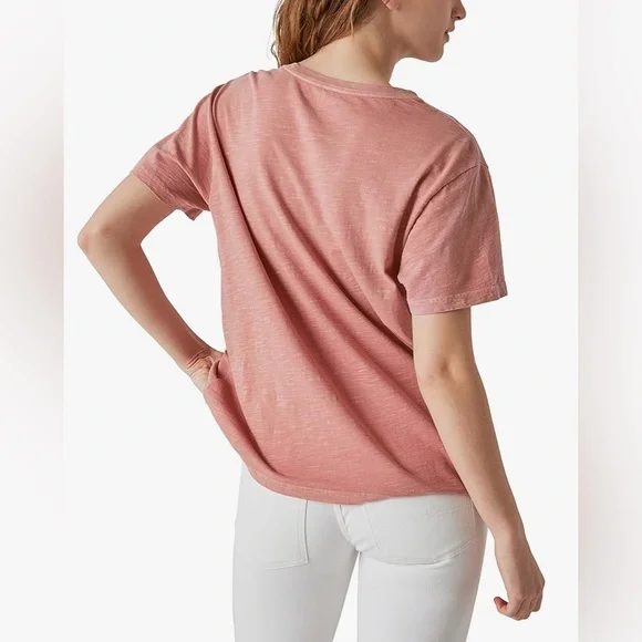 Lucky Brand Women's Queen of Spades Boyfriend Tee 100% Cotton Ash Rose Size XS - Picture 4 of 11